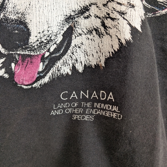 Vintage Black Wolf Graphic Crop Tee - Picture 3 of 4